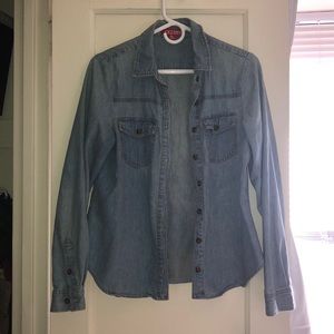 Not a denim jacket, but a denim cardigan